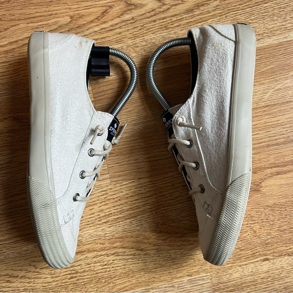 Sperry Top Sider Womens Brushed Canvas Light Beige Fashion Sneaker Size 8 - Picture 3 of 11